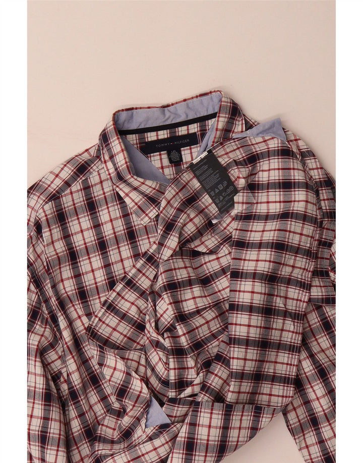 Camisa masculina TOMMY HILFIGER grande algodão xadrez multicolorido