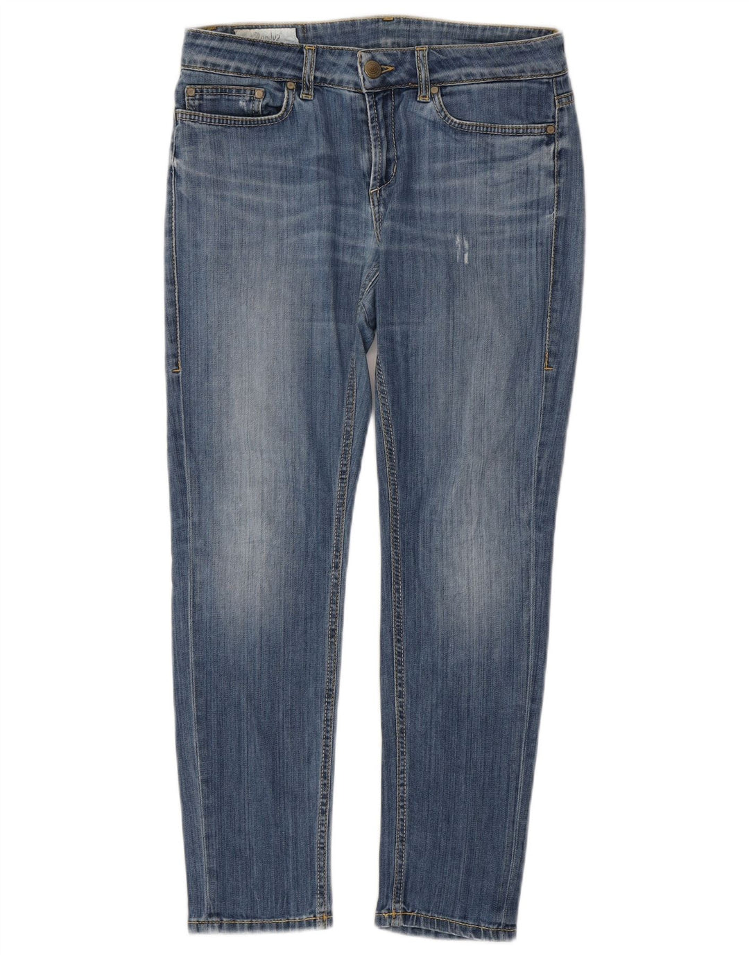 DONDUP Jeans feminino slim desgastado W29 L27 algodão azul