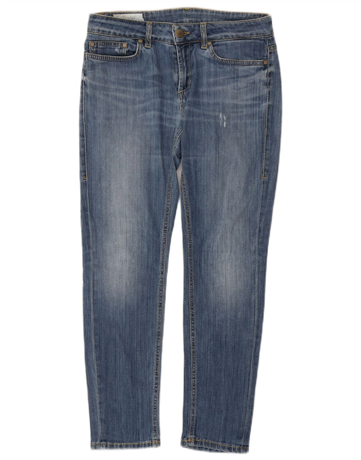 DONDUP Jeans feminino slim desgastado W29 L27 algodão azul