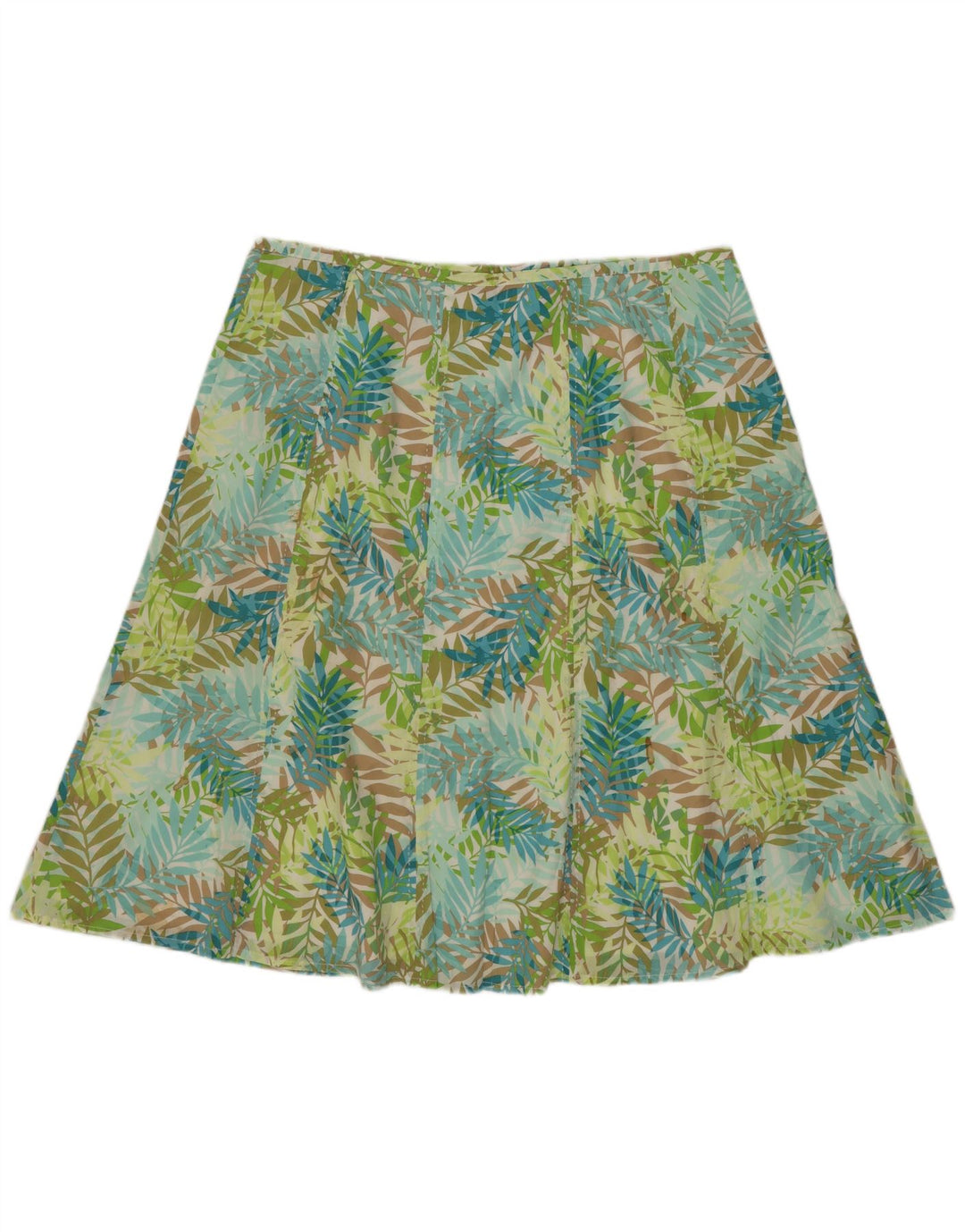 EDDIE BAUER Saia feminina evasê EUA 12 grande W32 floral multicolorido