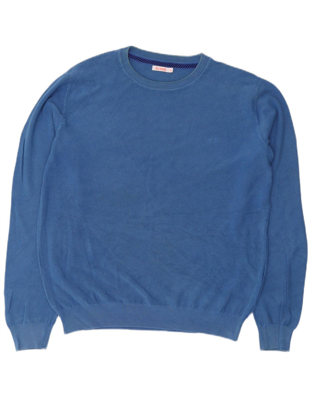 Suéter masculino SUN68 com gola redonda 2XL algodão azul