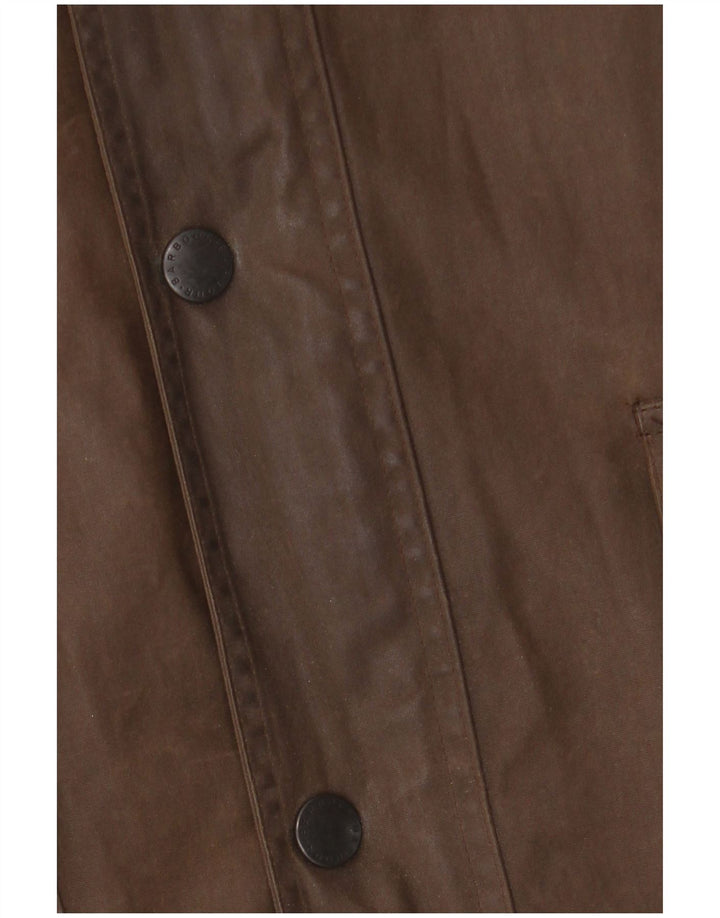 Jaqueta masculina de algodão encerado com ajuste solto BARBOUR UK 42 XL poliuretano marrom