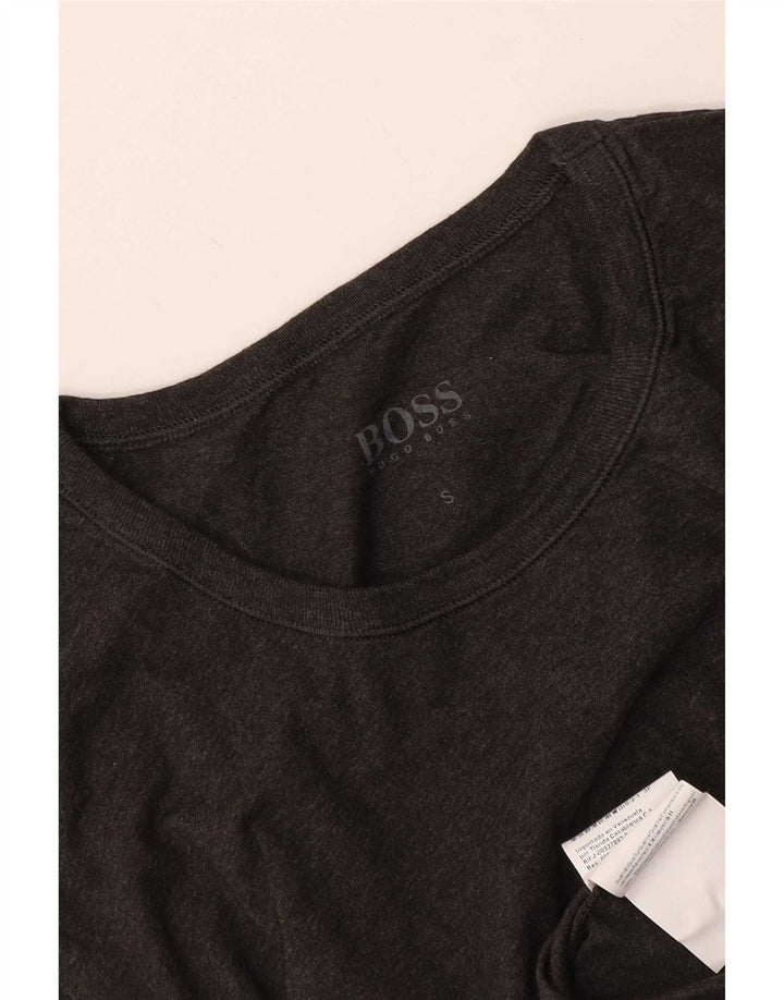 Hugo Boss Mens T-Shirt Top Pequeno Algodão Cinza