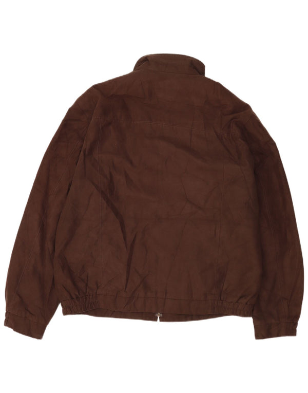 Marks & Spencer Mens Bomber Jacket UK 40 Large Brown Polyester