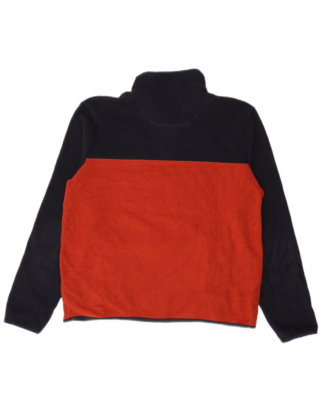 Suéter masculino Marks & Spencer de lã com gola redonda e bloco colorido laranja médio
