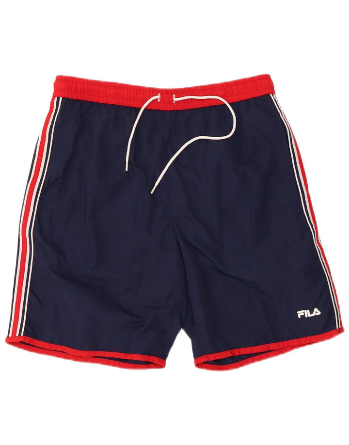 FILA Mens Swimming Shorts Medium  Navy Blue Polyester