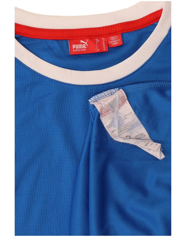 Camiseta masculina Puma Italia Top XL azul colorblock poliéster