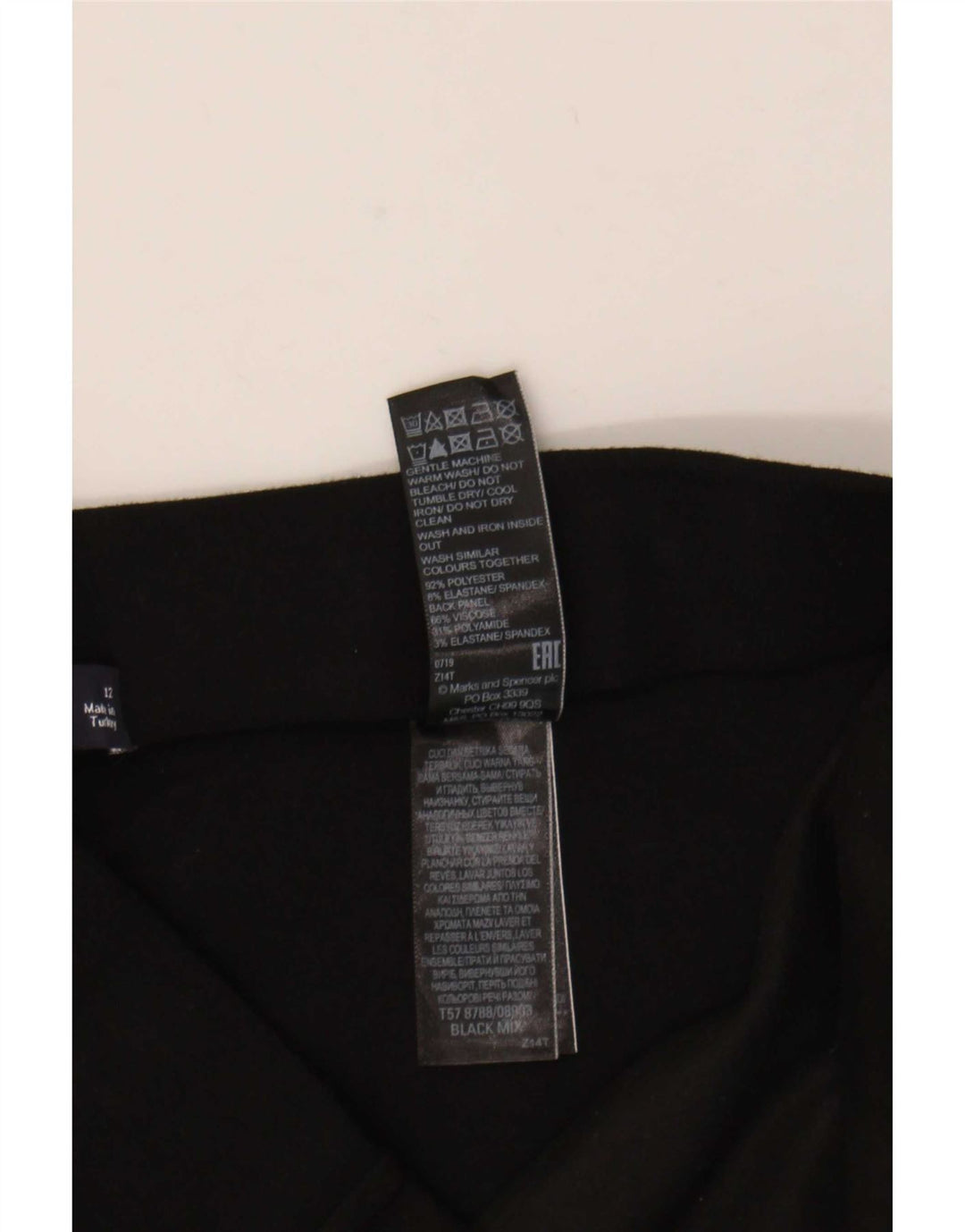 Leggings femininos Marks & Spencer Reino Unido 12 viscose preta média