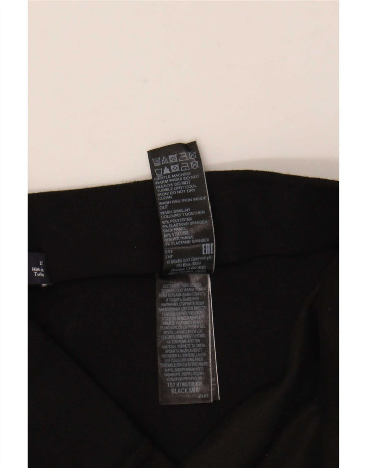 Leggings femininos Marks & Spencer Reino Unido 12 viscose preta média