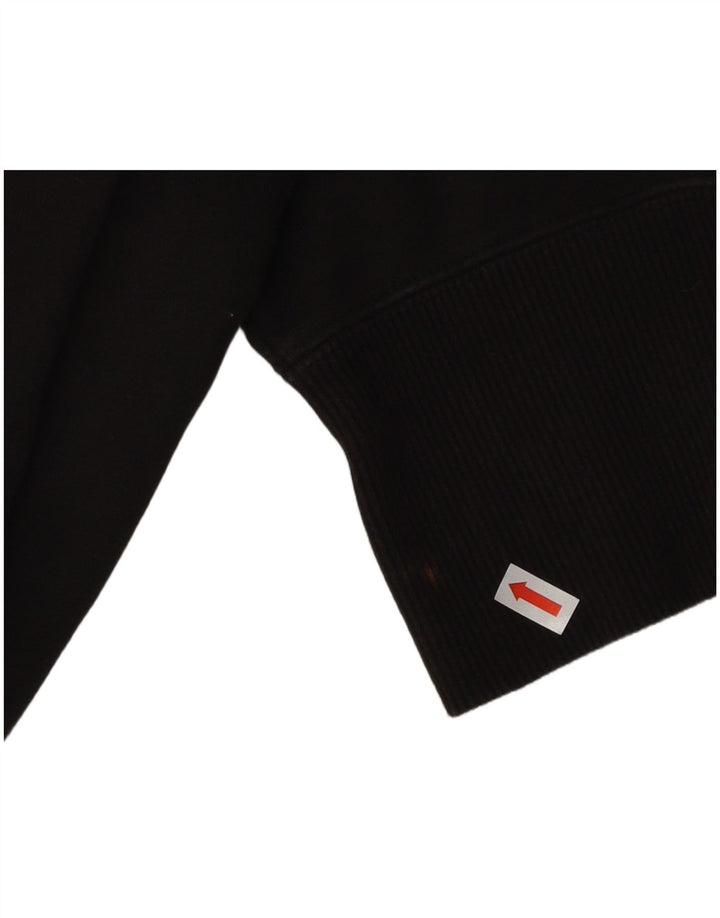 Puma feminino gráfico crop moletom jumper UK 14 médio algodão preto