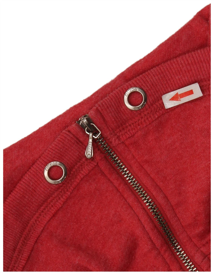 Jaqueta feminina GUESS Graphic Tracksuit UK 8 pequena poliéster vermelho