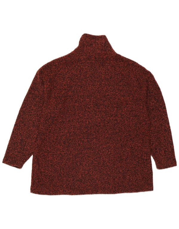 Suéter feminino Marks & Spencer com gola tartaruga Reino Unido 18 XL marrom manchado