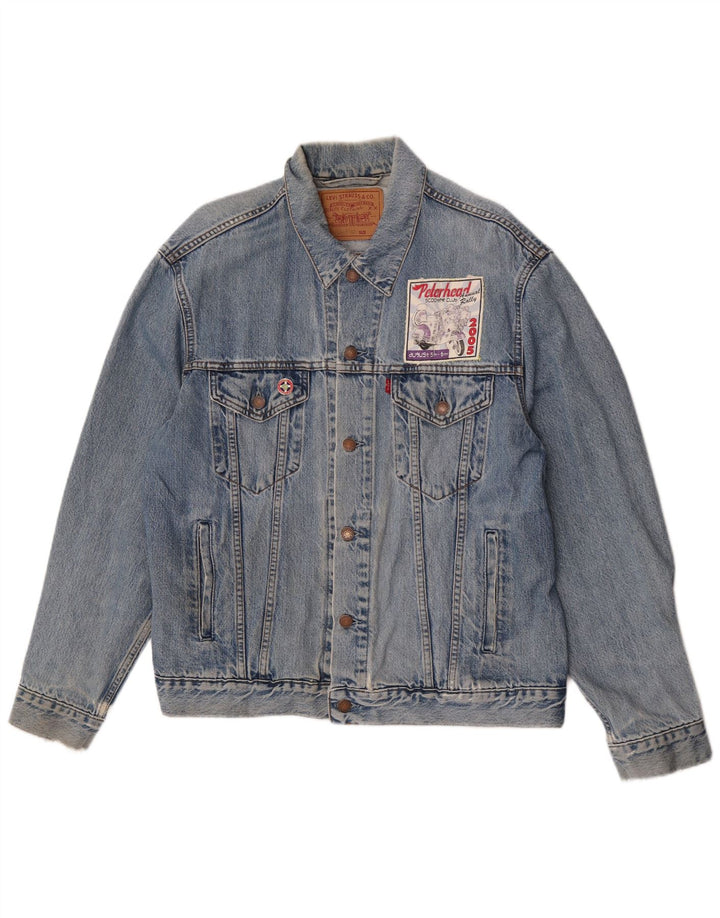 Jaqueta jeans masculina Levi's UK 40 grande algodão azul