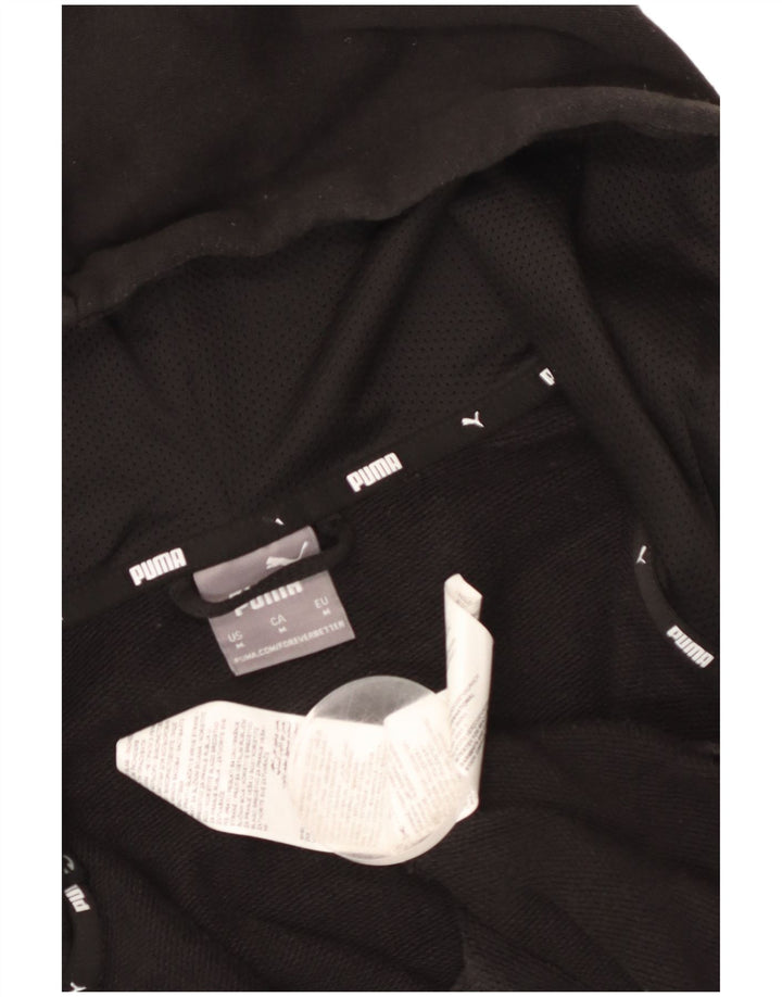 Suéter masculino Puma Graphic Zip com capuz médio algodão preto