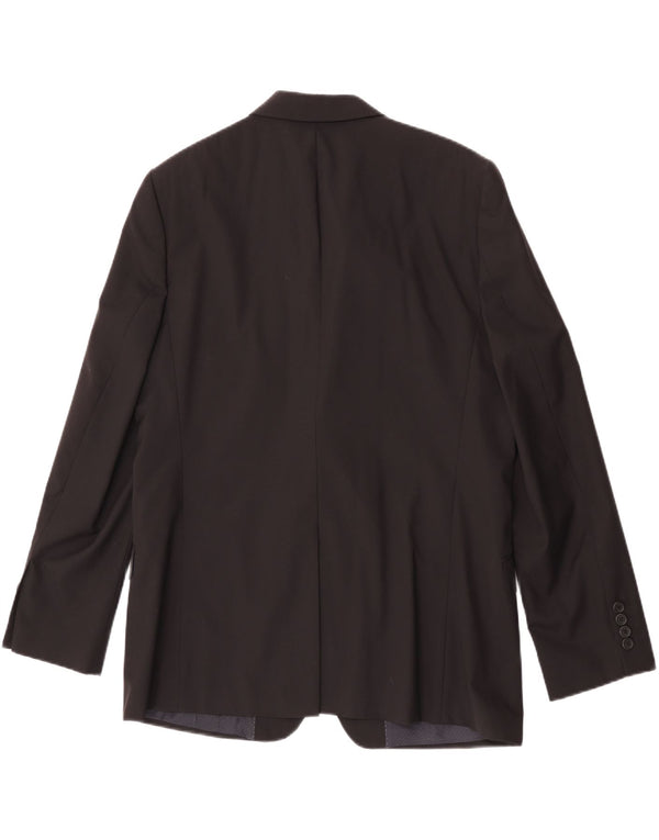 Jaqueta blazer masculina de 2 botões Ted Baker Reino Unido 44 2XL lã preta