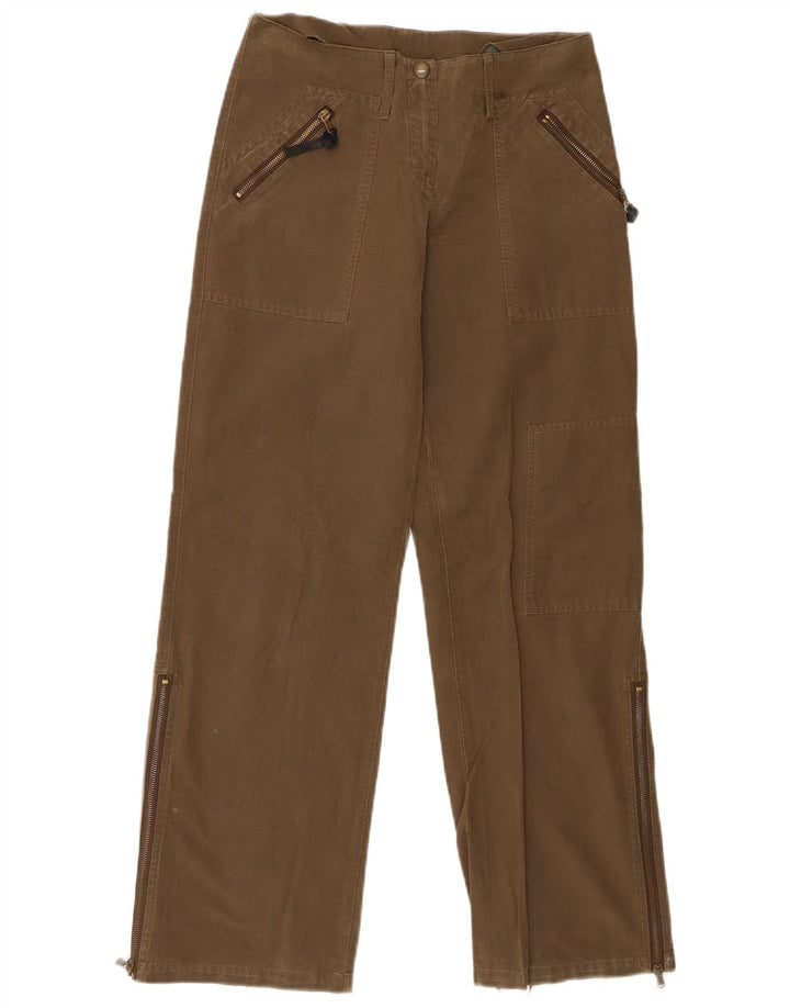 Calça cargo feminina reta BENETTON IT 42 médio W30 L31 algodão cáqui