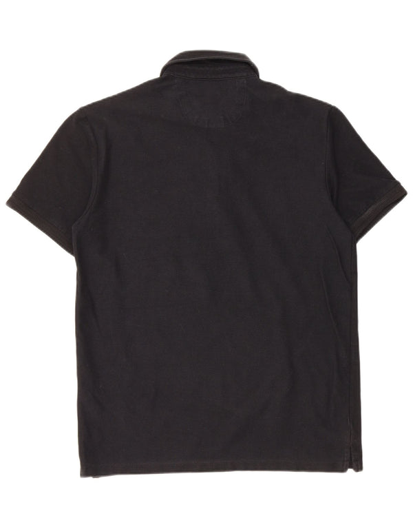Camisa polo masculina Zara pequena algodão preto