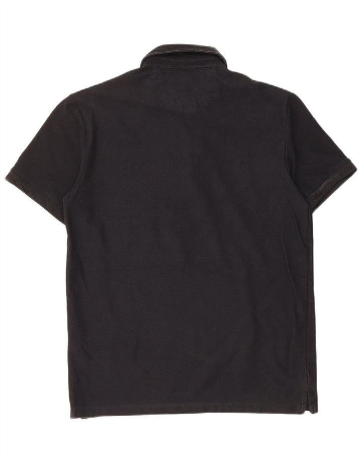 Camisa polo masculina Zara pequena algodão preto