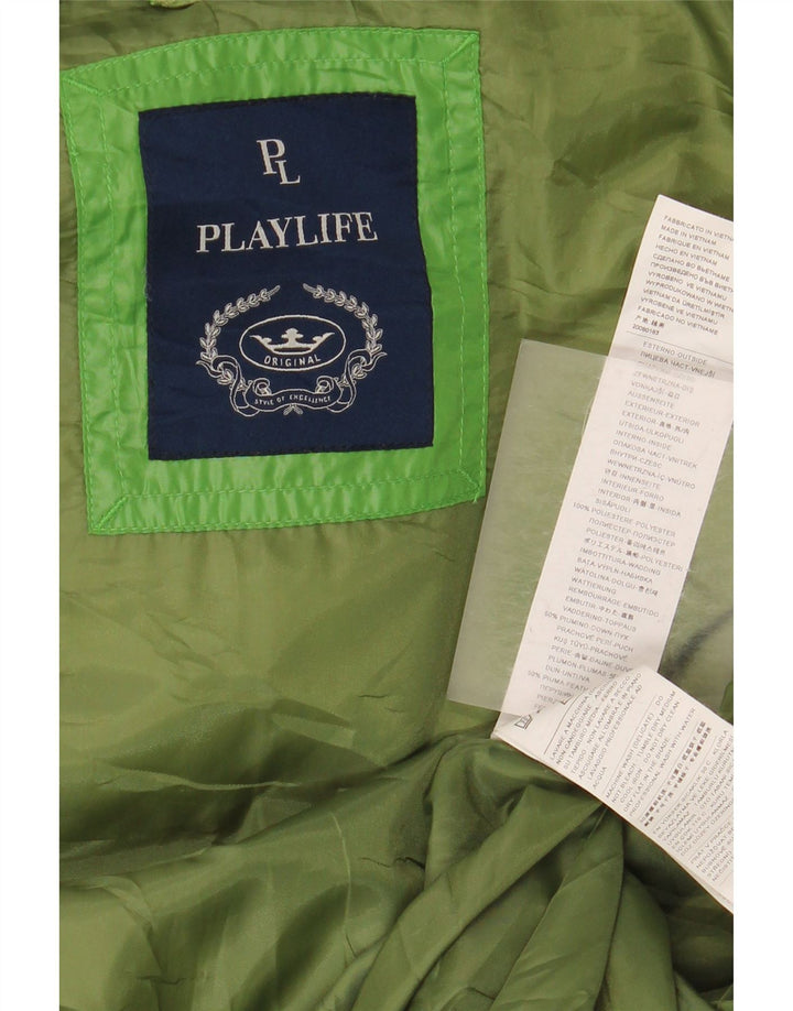 Jaqueta acolchoada masculina Playlife UK 40 poliéster verde grande