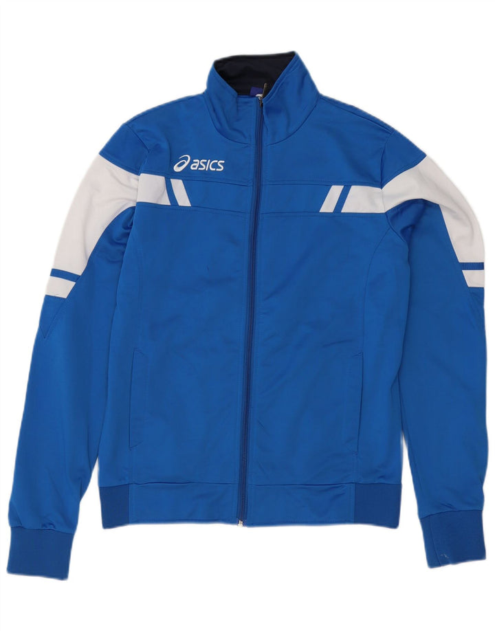 Jaqueta Asics Boys Tracksuit Top 13-14 Anos Azul Colourblock Poliéster