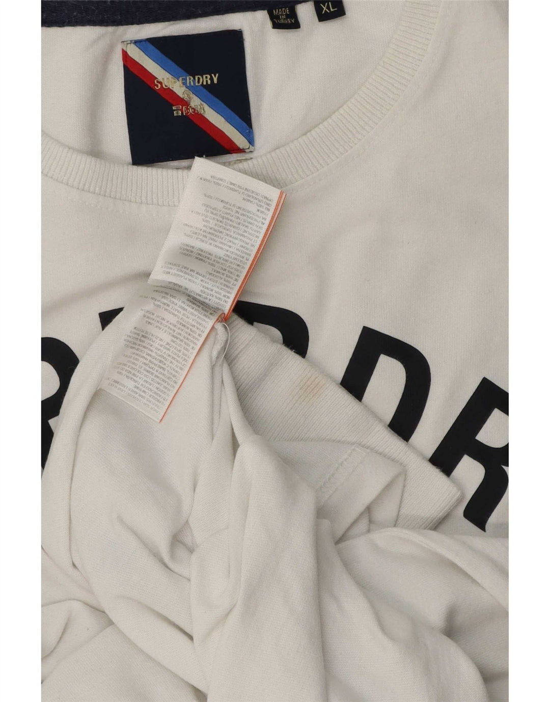 Superdry Mens Graphic Top manga comprida XL algodão branco