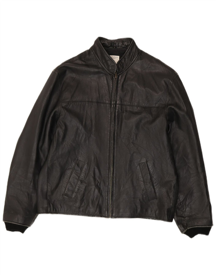 Jaqueta de couro masculina Conbipel IT 52 grande couro preto