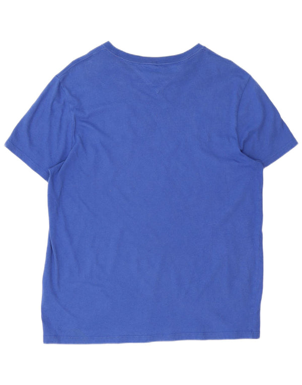 Tommy Hilfiger Camiseta masculina regular gráfica top pequeno algodão azul