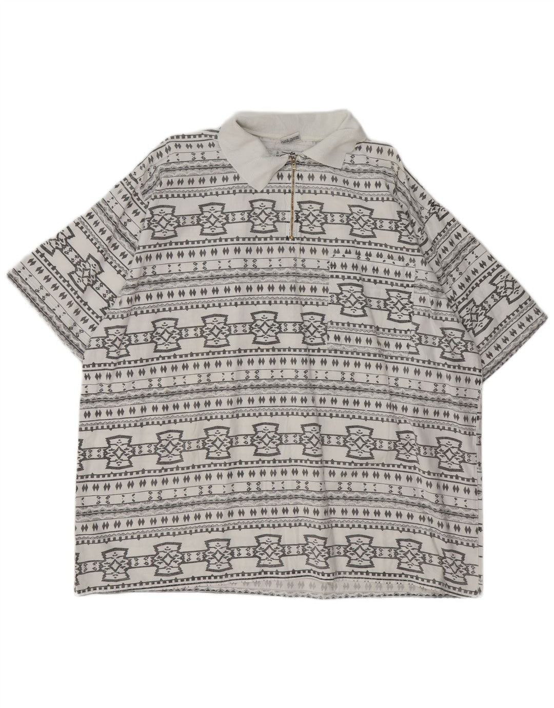 Pulôver masculino de manga curta JOHN F GEE 2XL algodão geométrico branco