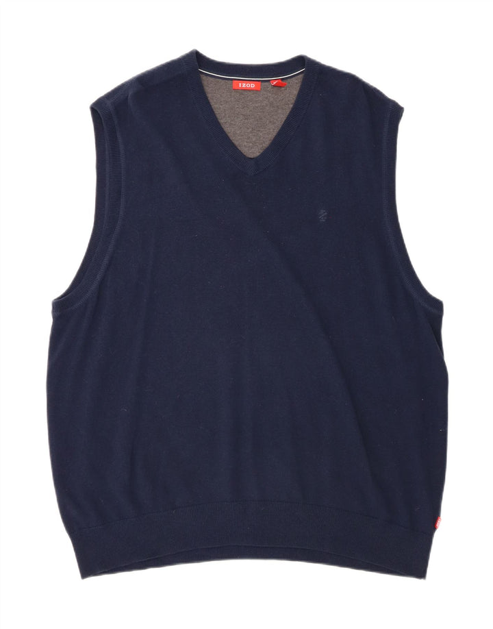 IZOD Mens Big & Tall Vest Tank Top 2XL Navy Blue Cotton Vintage Izod and Second-Hand Izod from Messina Hembry 
