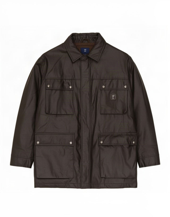 Jaqueta utilitária masculina Piero Guidi UK 40 grande algodão preto