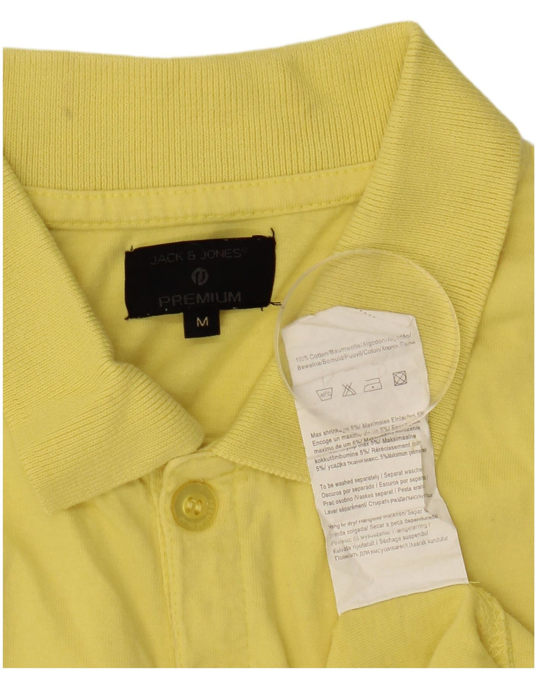 Camisa polo masculina Jack & Jones médio algodão amarelo