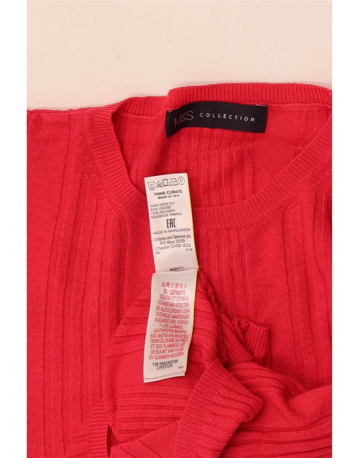 Suéter feminino Marks & Spencer com gola redonda e gola redonda Reino Unido 14 médio rosa