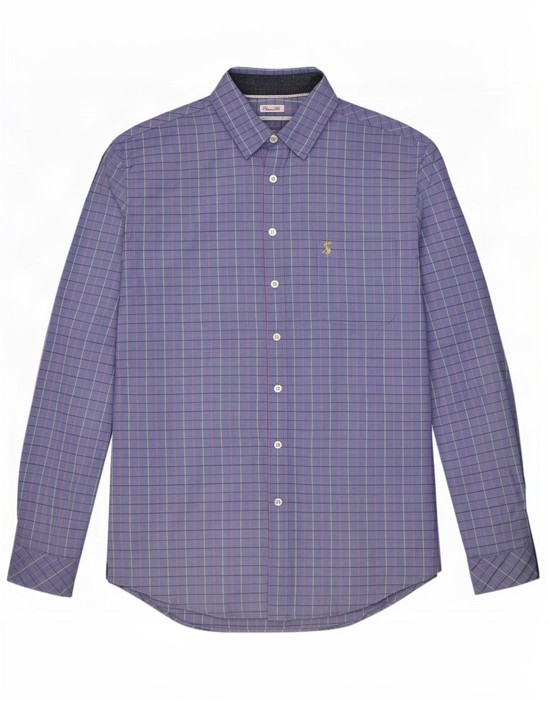 Camisa masculina Joules Classic Fit algodão xadrez azul médio
