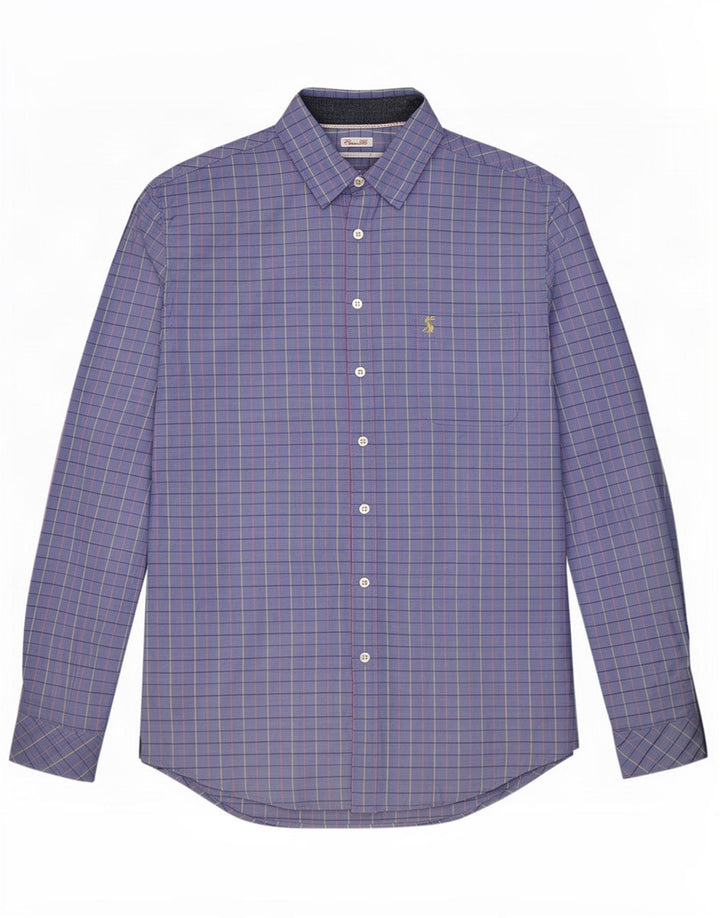 Camisa masculina Joules Classic Fit algodão xadrez azul médio