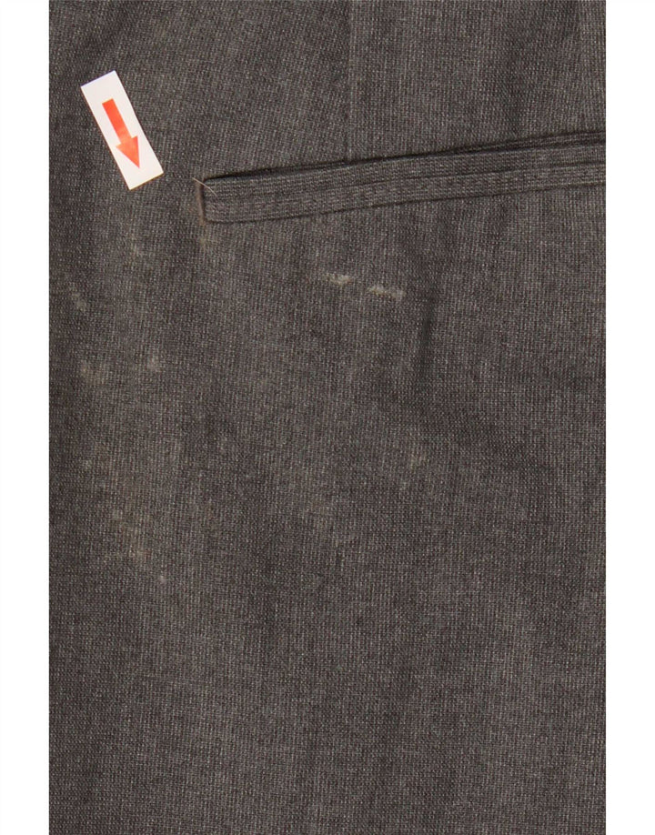 Zara Calça Chino Masculina Reta EU 44 Grande W34 L29 Poliéster Cinza