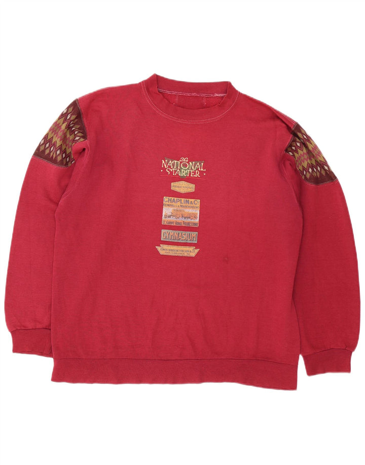 Suéter gráfico masculino vintage grande Borgonha Argyle/Diamante