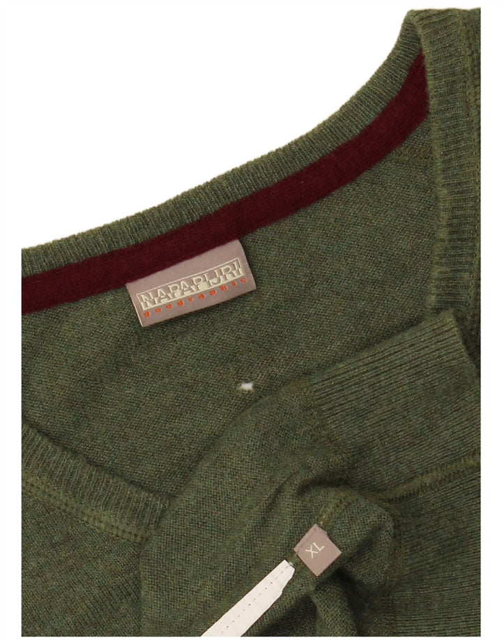 Suéter masculino NAPAPIJRI com decote em V XL verde