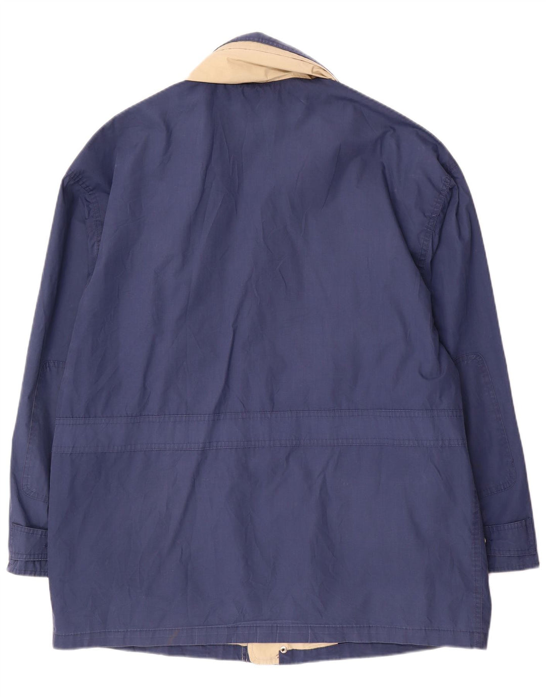 Jaqueta utilitária masculina vintage UK 42 XL poliéster azul marinho