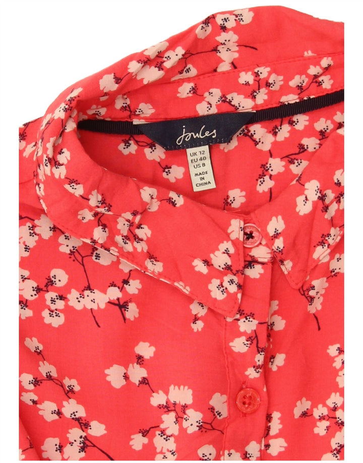 Blusa feminina Joules UK 12 viscose floral vermelha média
