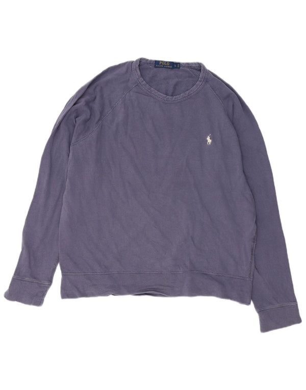 Top masculino Polo Ralph Lauren manga comprida grande algodão azul marinho