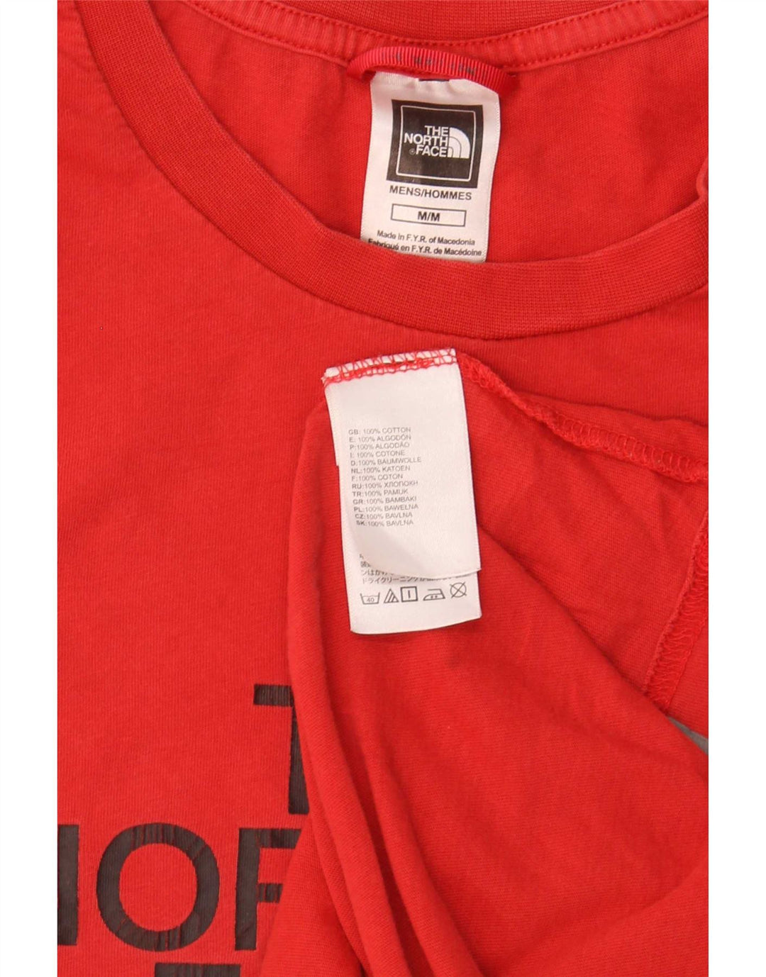 Camiseta gráfica masculina The North Face Top médio algodão vermelho