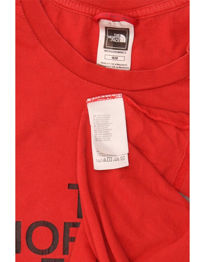 Camiseta gráfica masculina The North Face Top médio algodão vermelho