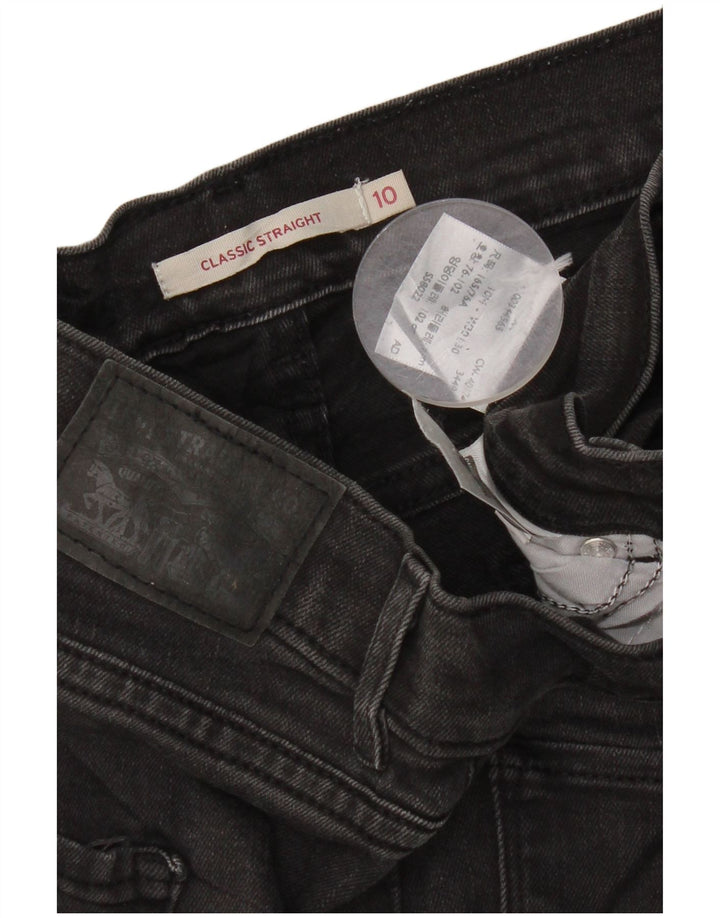 Calça jeans feminina Levi's Classics Classic Fit Straight US 10 Grande W30 L30 Preta