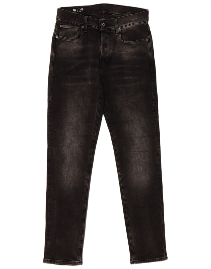 Calça jeans feminina G-Star 3301 Slim W28 L32 algodão preto