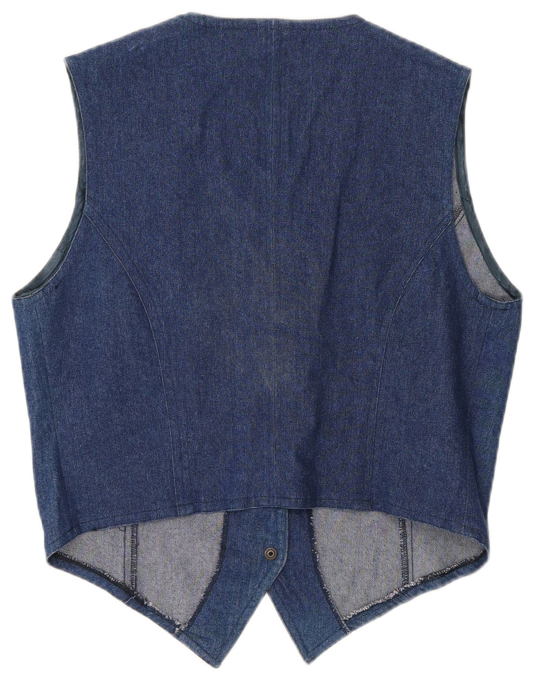 Colete jeans feminino vintage UK 12 azul médio