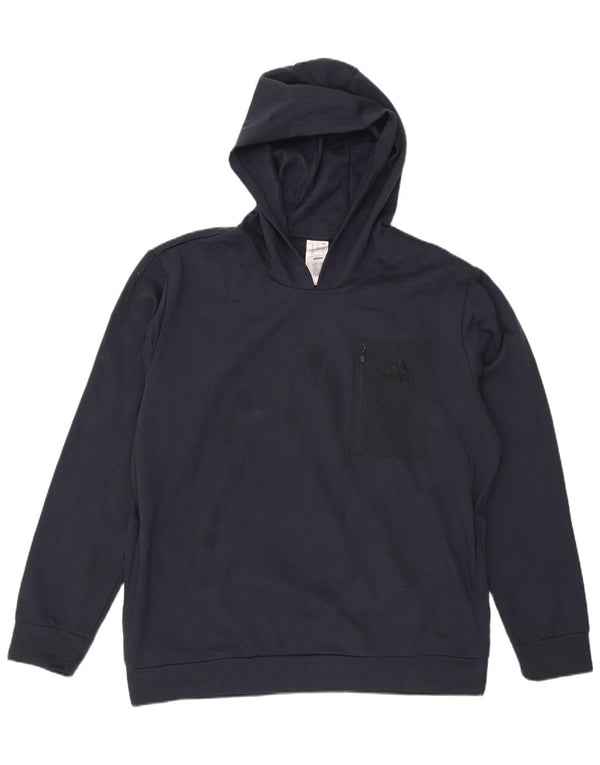 Adidas Mens Hoodie Jumper XL Azul Marinho Poliéster