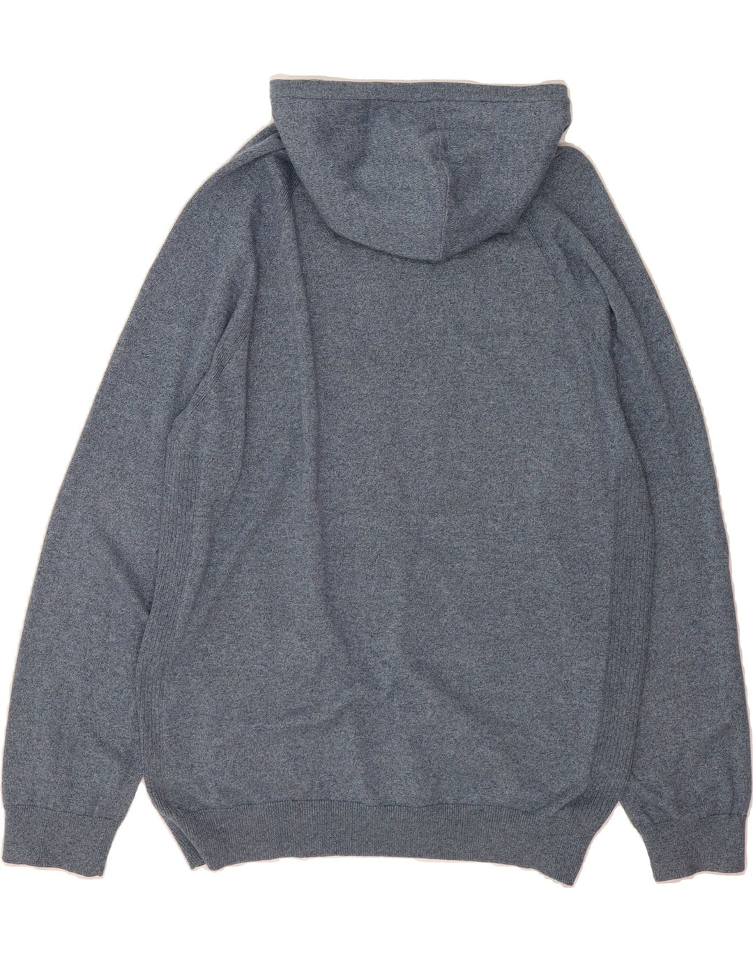MARKS & SPENCER Mens Tailored Fit Hooded Cardigan Sweater 2XL Blue Flecked Vintage Marks & Spencer and Second-Hand Marks & Spencer from Messina Hembry 