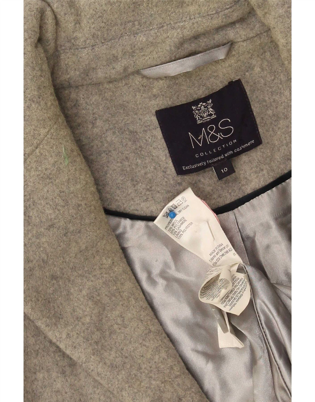 Sobretudo feminino oversized Marks & Spencer Reino Unido 10 lã cinza pequena