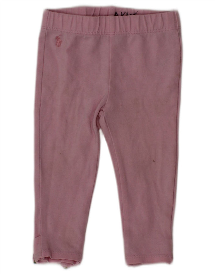 Leggings RALPH LAUREN para meninas de 9 a 12 meses de algodão rosa
