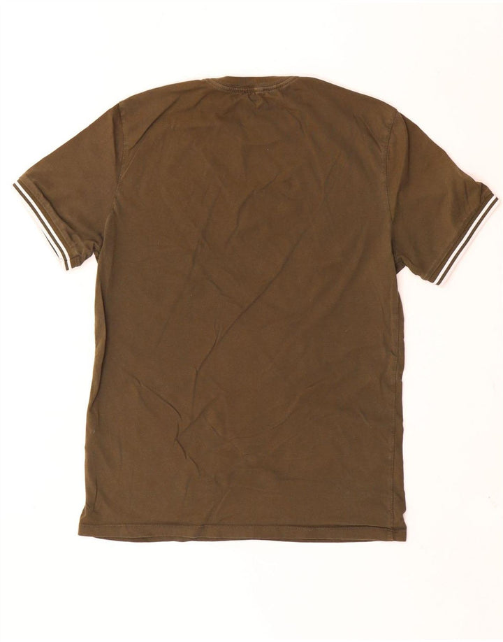 Camiseta masculina REISS Top pequeno algodão cáqui